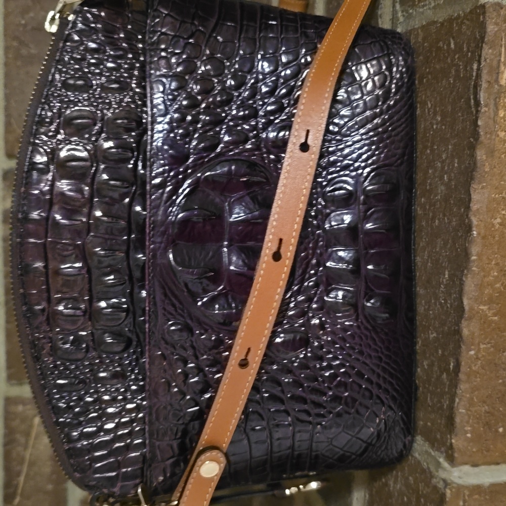 Brahmin Mini Duxbury Crossbody Bag Black Brown‎ - Picture 4 of 8